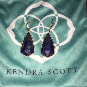 KS Lapis/Antique Brass Carla Earrings